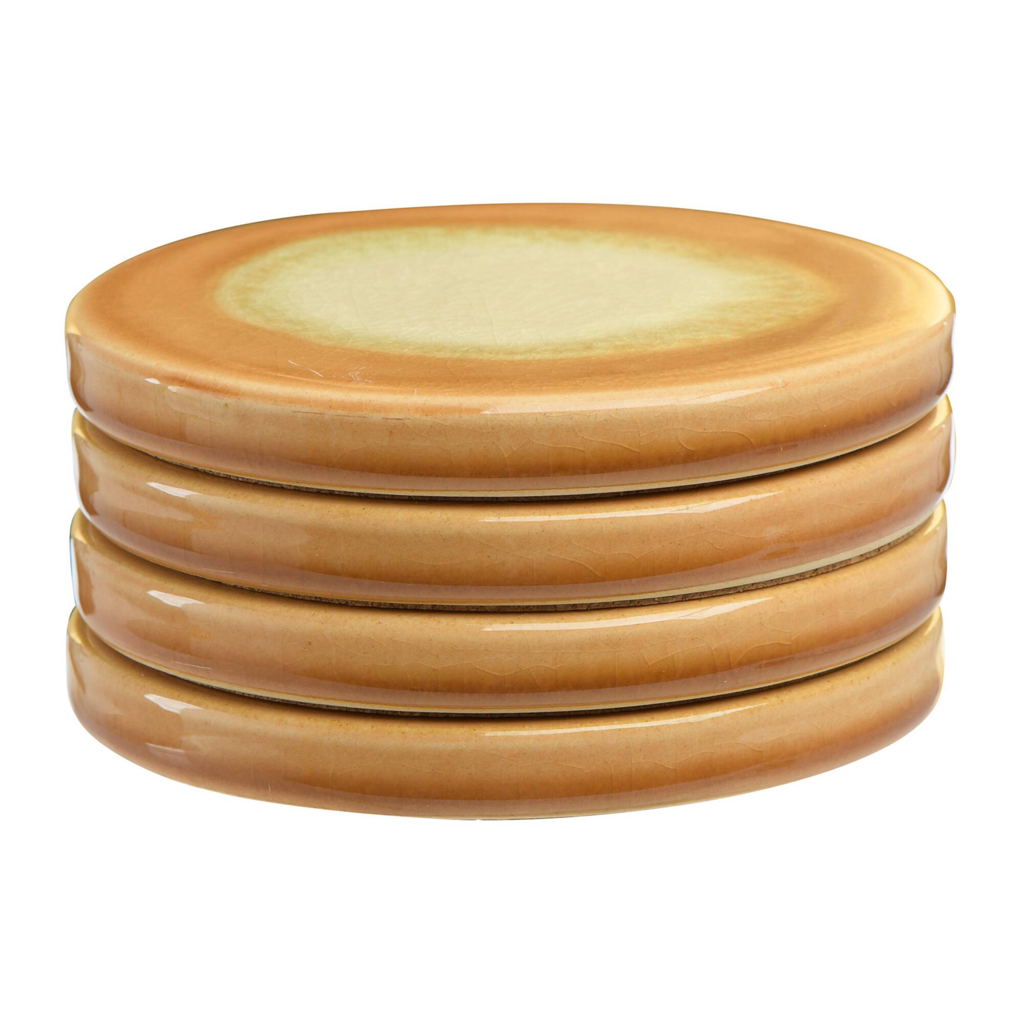 Hello Honey® Reactive Glaze Stoneware Coasters Set